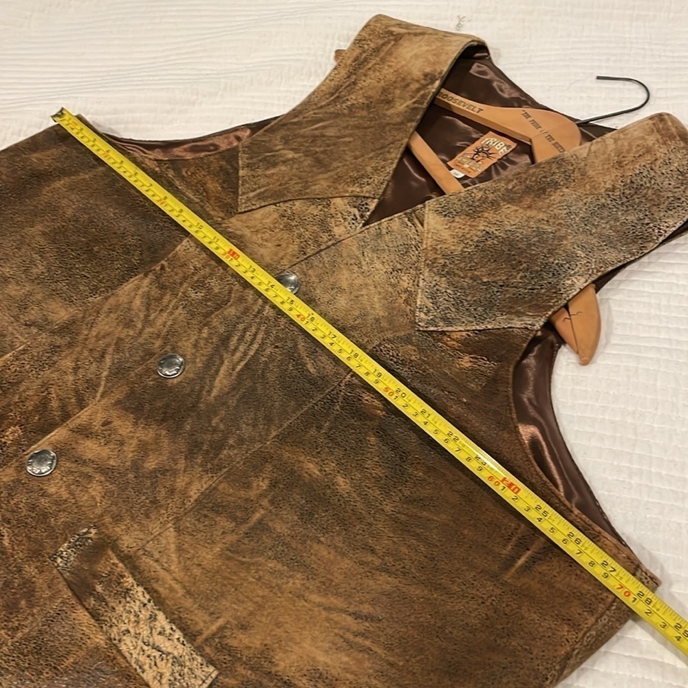 Vintage Brown Suede Leather Vest for Men - Picture 14 of 16